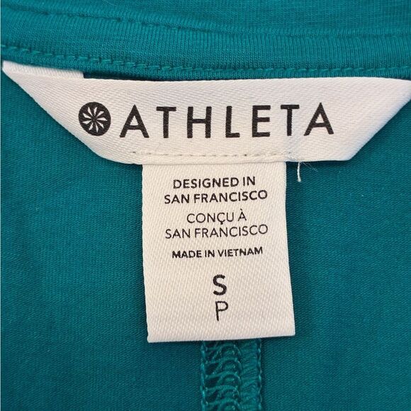 ATHLETA Outbound V-Neck Tee Teal Women’s Size Small - Picture 6 of 9
